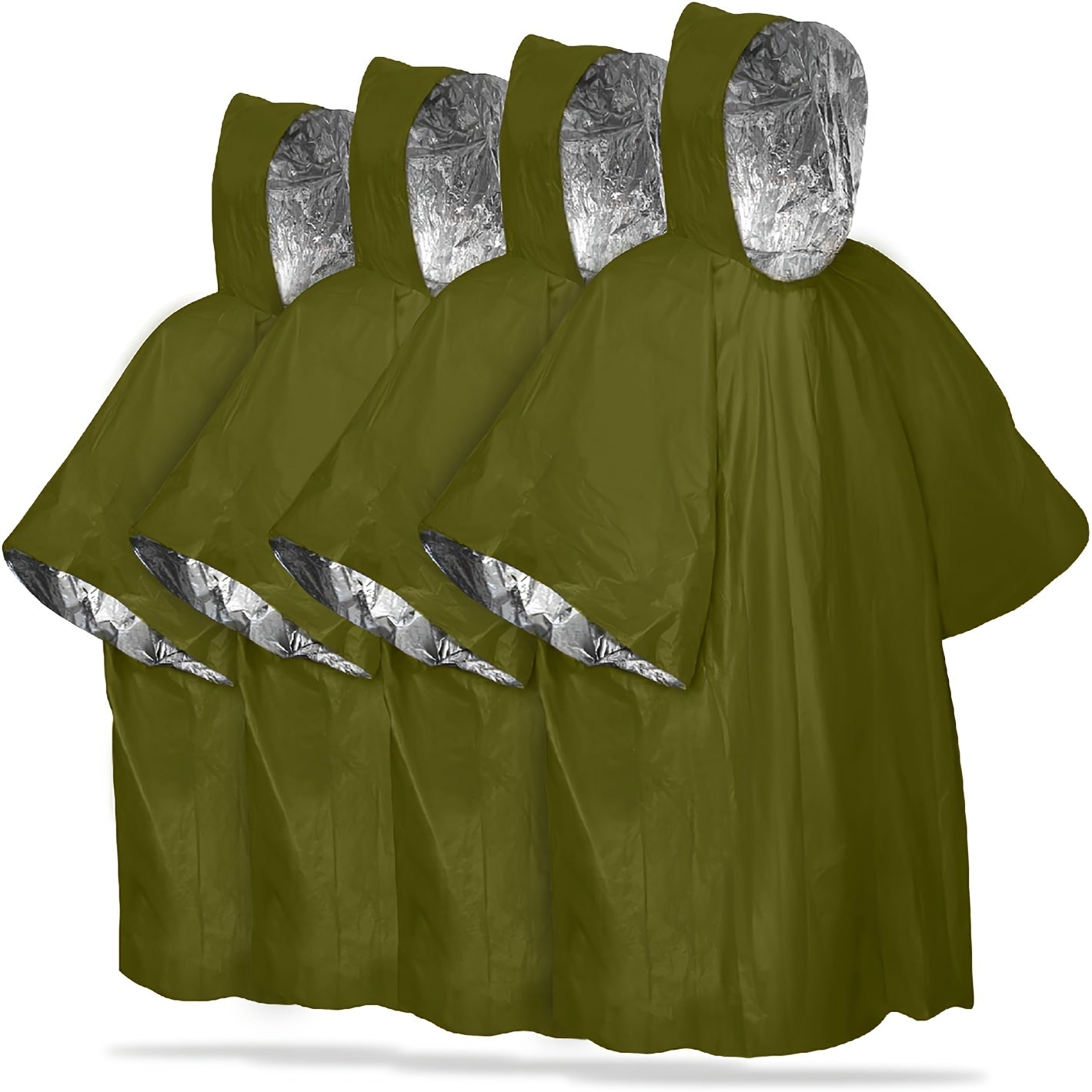 Emergency Rain Poncho Waterproof Two-Sided Thermal Blanket Pack – Portable Raincoat for Hiking Camping Survival Emergency Kit Bug Out Bag