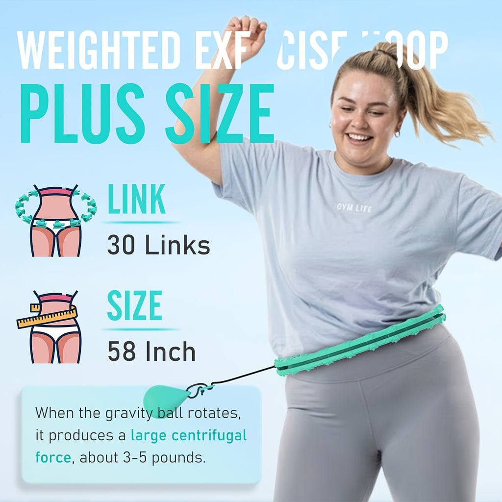 Weighted Smart Hula Hoop for Adults & Beginners – 69 Inch / 175cm, 30 Detachable Knots, Plus Size Exercise Circle for Weight Loss & Core Workout