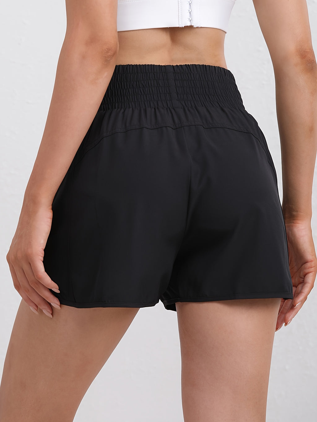 Women's High-Waisted Running Shorts with Pockets – Quick-Dry Elastic Workout Gym Shorts, No Transparency, Slant Pockets, 7 Colors, Sizes S-XXL for Running Yoga Hiking Gym