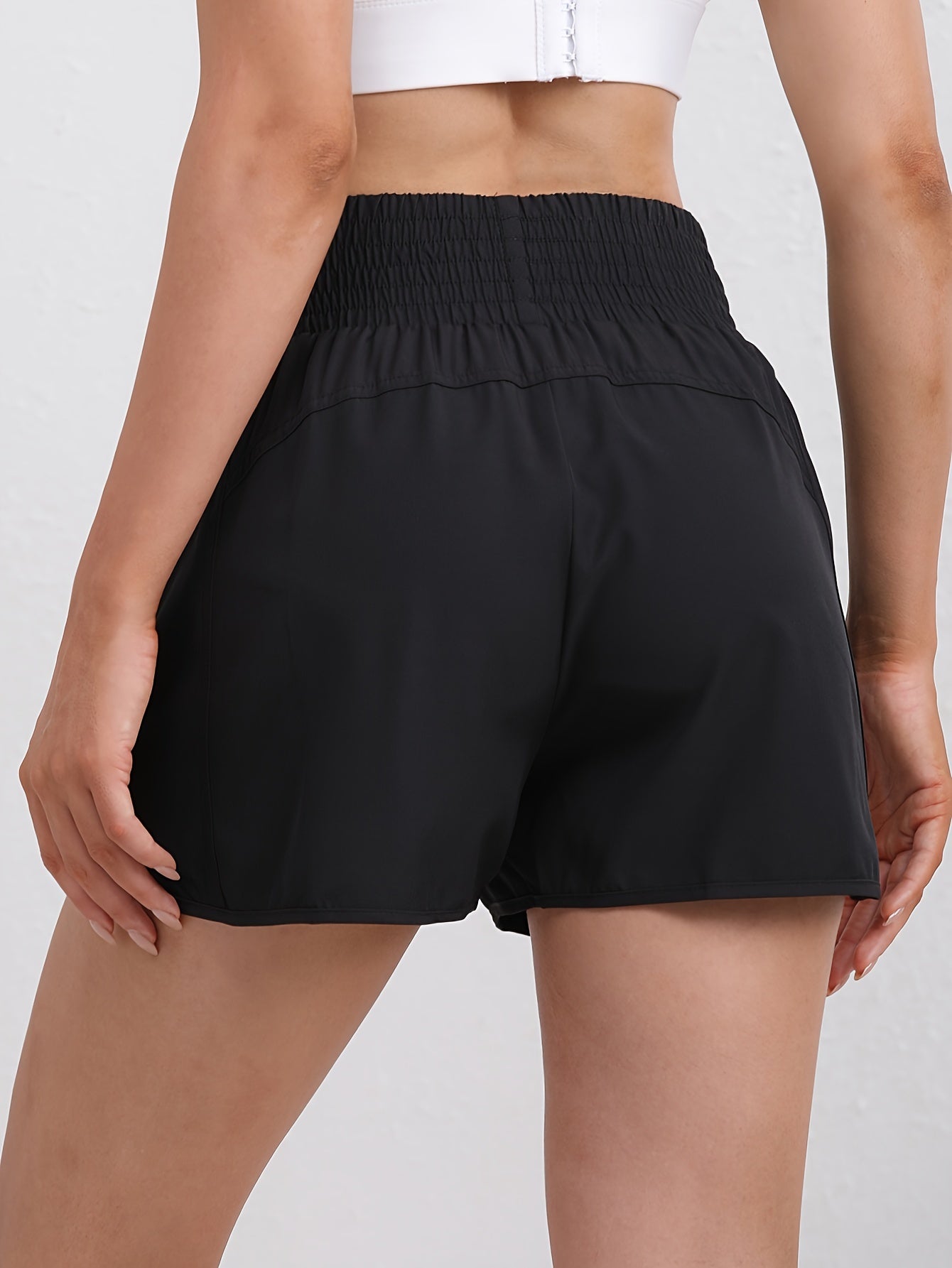 Women's High-Waisted Running Shorts with Pockets – Quick-Dry Elastic Workout Gym Shorts, No Transparency, Slant Pockets, 7 Colors, Sizes S-XXL for Running Yoga Hiking Gym