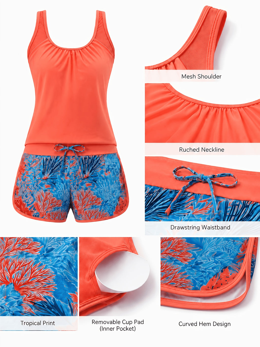 Women's Two-Piece Swimsuit & Beach Set - Stylish Bikini Cover Up for Summer Beach Vacation Holiday Pool Party S-XXL