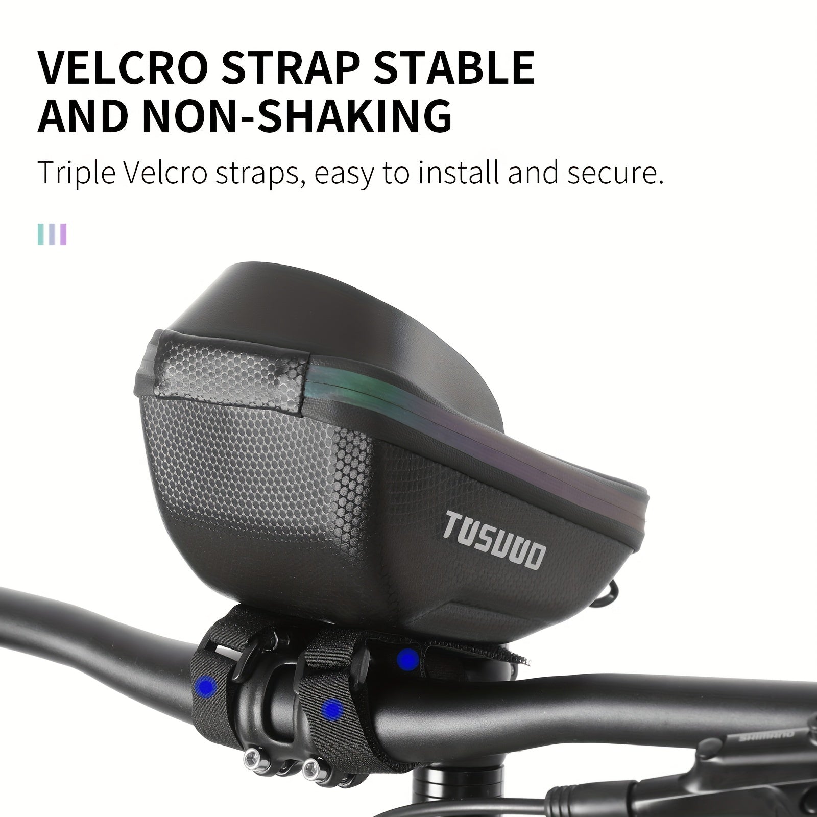 Waterproof Bike Handlebar Bag Phone Mount Front Frame Cycling Storage Bag Fits 8 Inch Phones Touch Screen Window Reflective Strip Mountain Road Gravel E-Bike