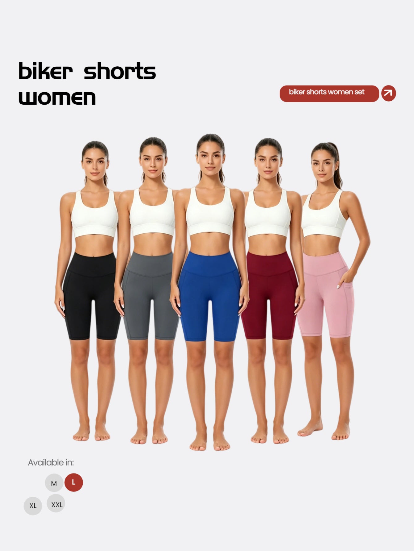 Women's Biker Shorts 5-Pack High Stretch 5 Inch Opaque Cycling Tights for Running Yoga Fitness Walking Plus Size M L XL XXL Mixed Colors