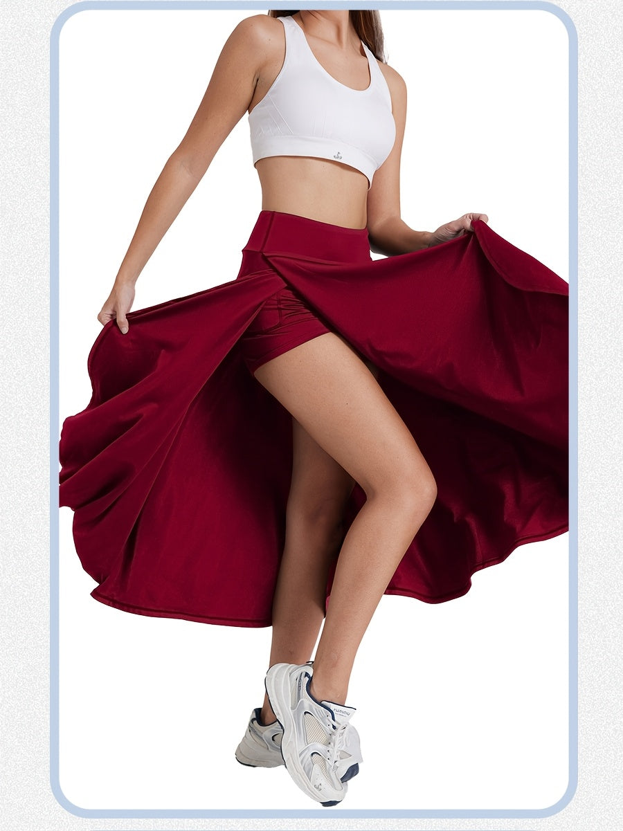 Women's High Waist Skort with Inner Shorts & Pockets – 2-in-1 Lightweight Stretchy Activewear Skirt for Sports, Gym, Workout & Casual Wear, Machine Washable, XS-XXL