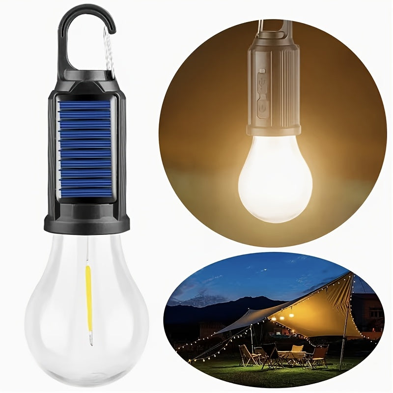 8-Pack Solar Rechargeable LED Camping Lights with Hook 300mAh Battery Portable Hanging Tent Lights for Camping Hiking Patio Christmas Valentine's Day Holiday Decoration
