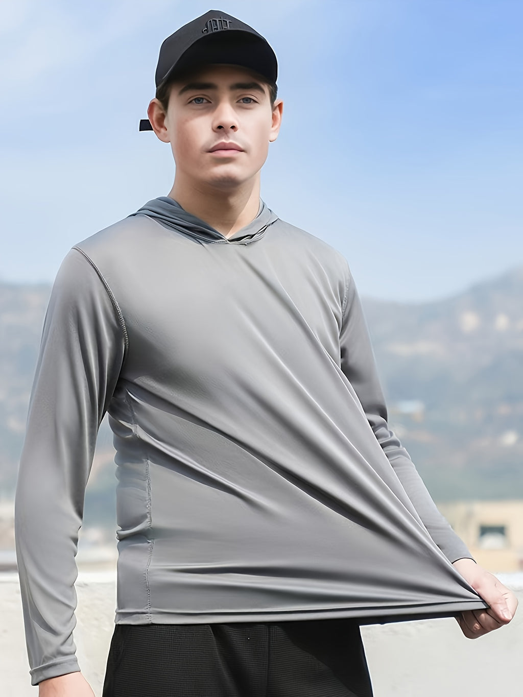 5-Pack Men's Quick-Dry Hooded Sweatshirt – Lightweight Breathable Athletic Hoodie for Running, Gym & Outdoor Sports, Sizes S-3XL, Mixed Colors (Black, White, Gray, Blue, Orange)