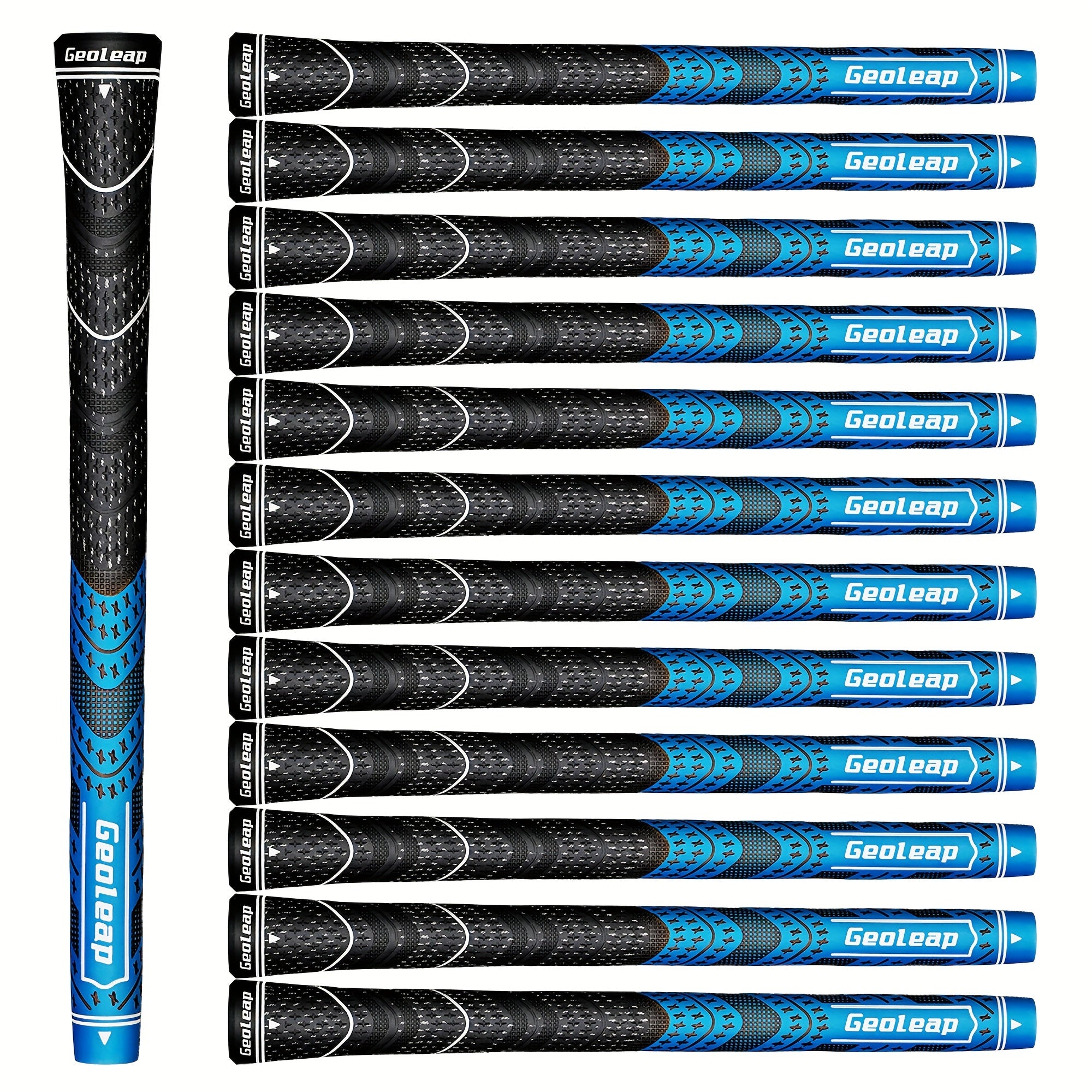 Geoleap Golf Grips Set of 13 Cord Rubber Compound Hybrid – All Weather Golf Club Grips Standard Midsize 8 Colors