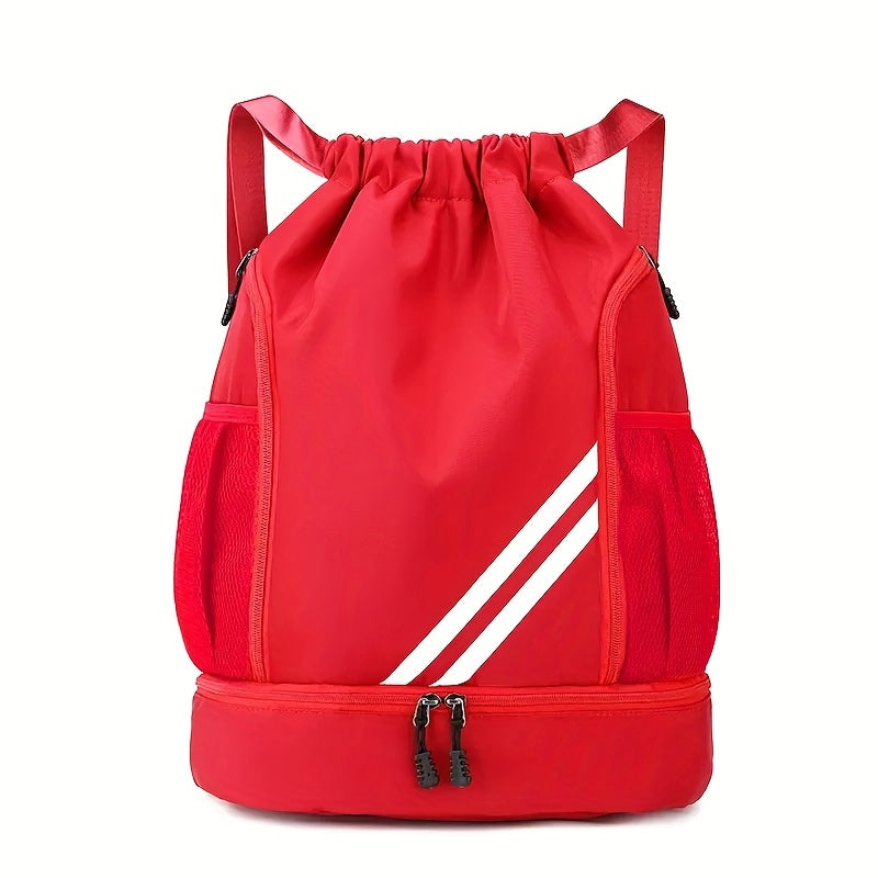 Drawstring Sports Backpack Gym Bag Lightweight for Men & Women – Basketball, Yoga & Fitness Bag with Shoulder Strap, Polyester Lining & Drawstring Pouch