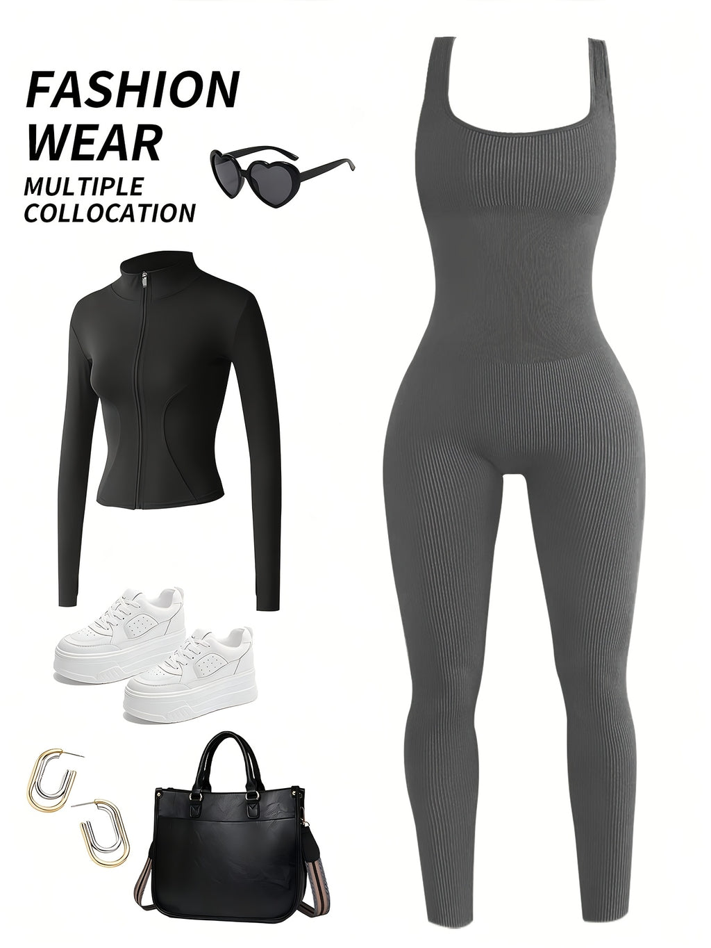 Women's Sleeveless Square Neck Jumpsuit 90% Nylon Stretch Bodysuit for Yoga Pilates Running Fitness Exercise Gym Workout One Piece S M L XL Multicolor