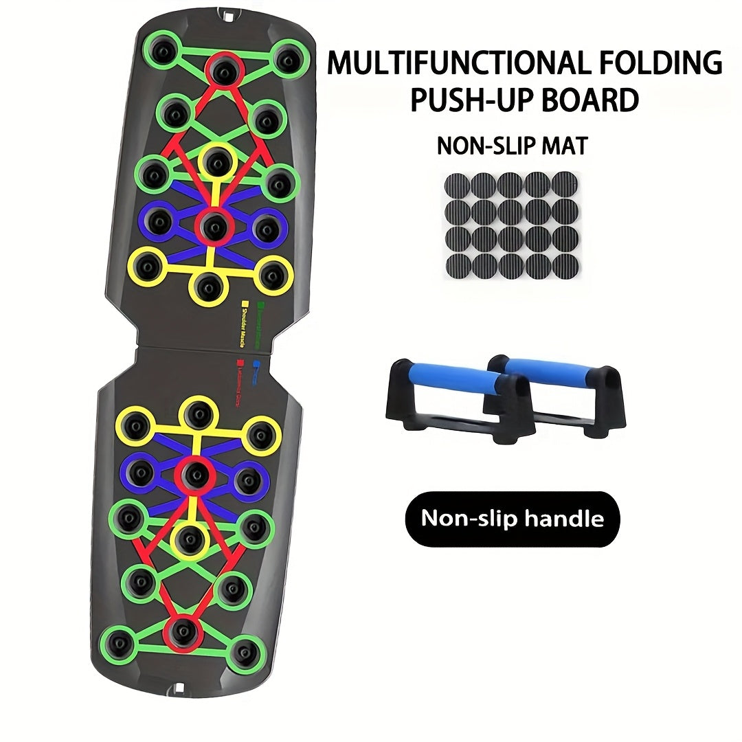 Push Up Board Multifunctional – Color-Coded Home Gym Workout Board for Chest, Triceps, Shoulders & Back Strength Training with Optional Pull Ropes