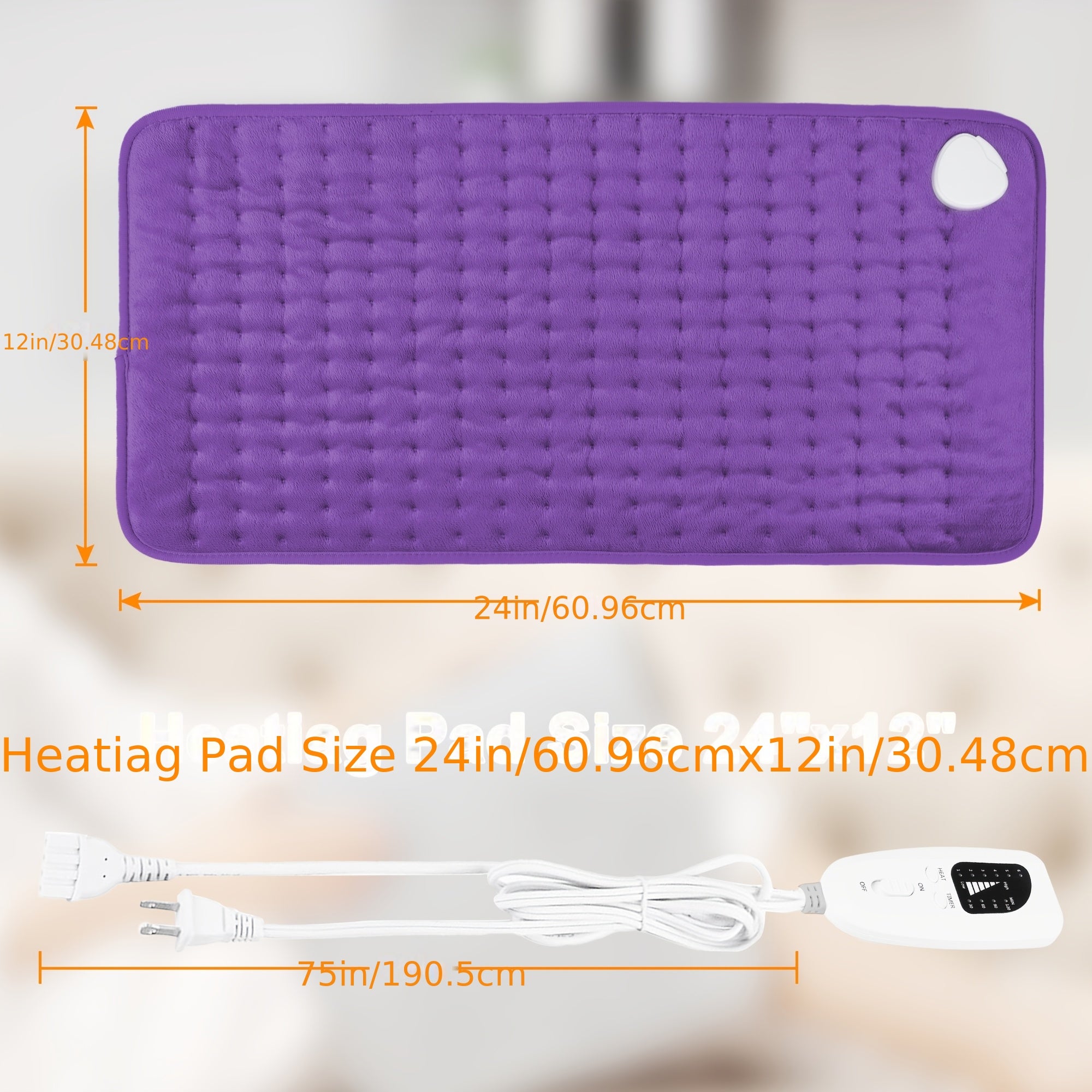 Heating Pad for Back Neck Shoulders 24x12 – Wet & Dry Heat, 6 Levels to 140°F, 4 Timer Settings, Auto Shut-Off, Machine Washable | Soft Flannel Pad for Abdomen, Knee & Leg Pain Relief, Christmas Gift
