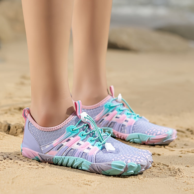 Quick Dry Water Shoes Lightweight Non-Slip Breathable Beach Swim Yoga Wading Shoes for Women Sizes US 6-10 Purple Grass Green