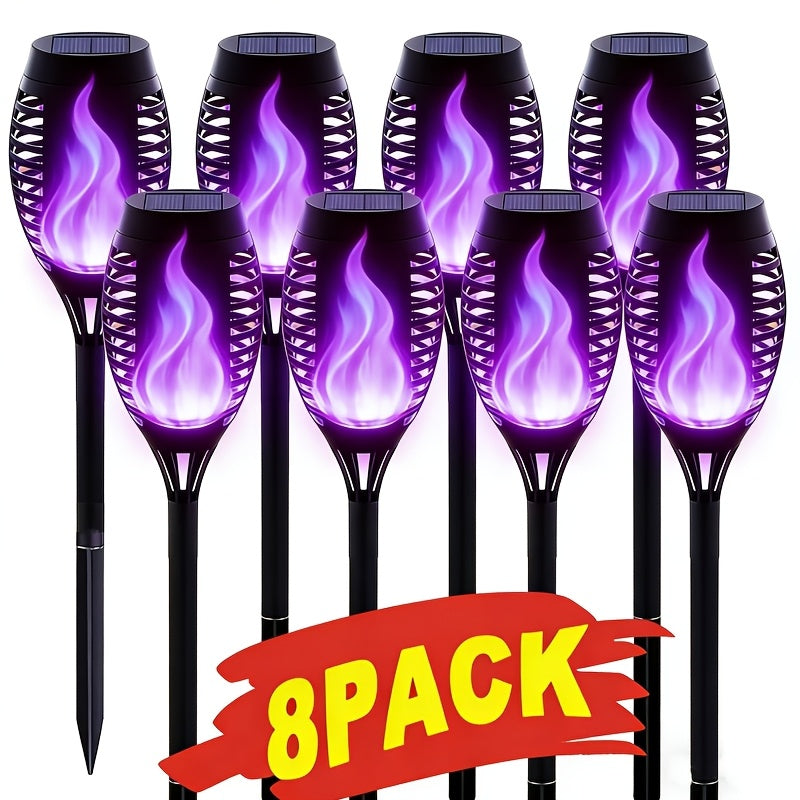 Solar Torch Lights Outdoor Flame Effect LED Garden Yard Decor Waterproof IP55 Warm White Colored 2 8 10 20 Pack