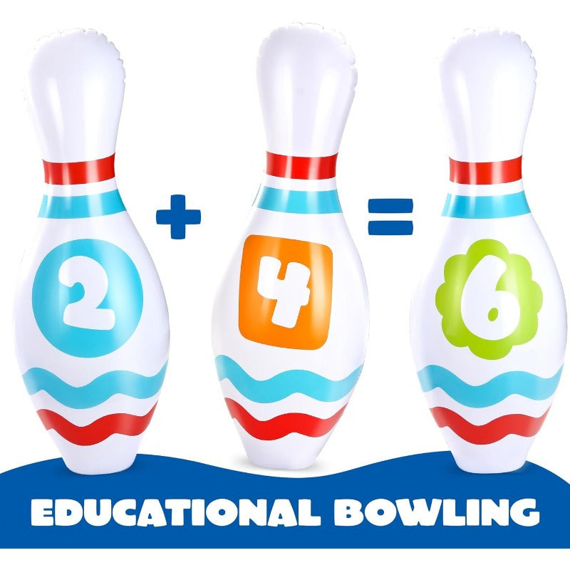 Giant Inflatable Bowling Set 8Pcs – Indoor Outdoor Party Game for Kids Adults Ages 3+ Birthday Party Backyard Lawn Game Motor Skills Toy Gift for Boys Girls