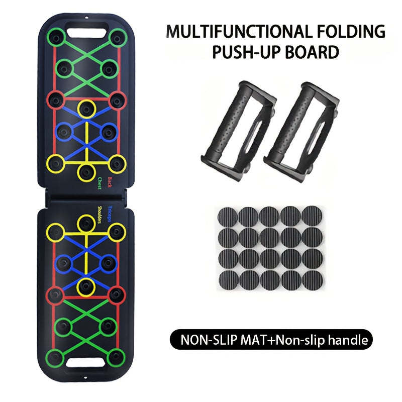 Push Up Board Multifunctional – Color-Coded Home Gym Workout Board for Chest, Triceps, Shoulders & Back Strength Training with Optional Pull Ropes
