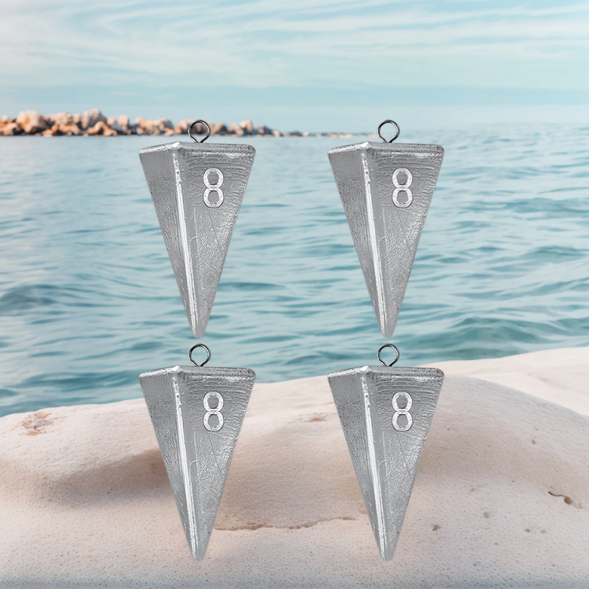 Pyramid Fishing Sinkers 1oz-10oz Multi-Pack Saltwater Freshwater Surf Bottom Fishing Weights for Bass Pompano Drum Croaker Sand-Perch Tackle Accessories