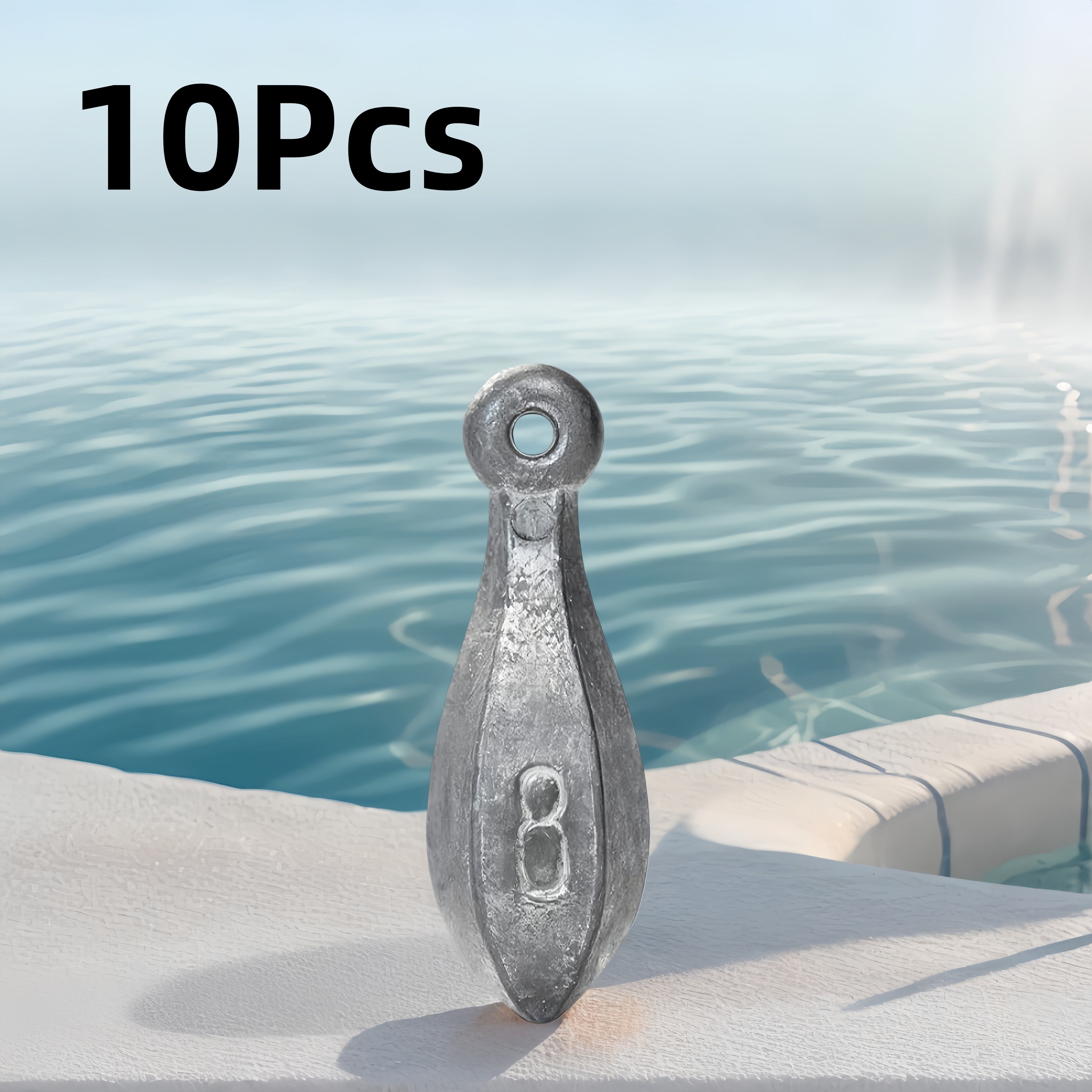 Fishing Sinkers Tackle Weights - Lead Teardrop & Hex Sinker Rig for Saltwater & Freshwater Bass, Catfish, Pompano | 1oz-16oz Multi-Pack Options