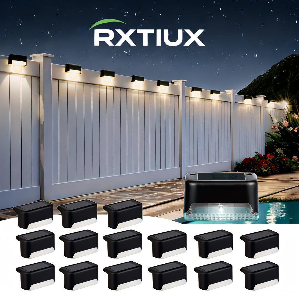 Solar Step Lights Outdoor - 16/32 Pack LED Deck Lights IP66 Waterproof, Auto Light Sensor, 700mAh Battery, Solar Stair Lights for Yard, Patio, Deck, Steps, Walkway & Lawn Path Safety