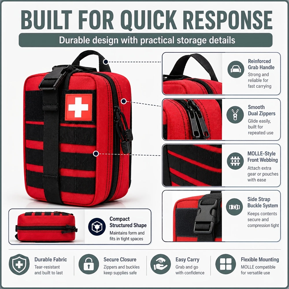 First Aid Kit 399-Piece Professional Portable Survival Gear for Hiking Camping Hunting Car Boat Travel Emergency Disaster Preparedness Gift for Men