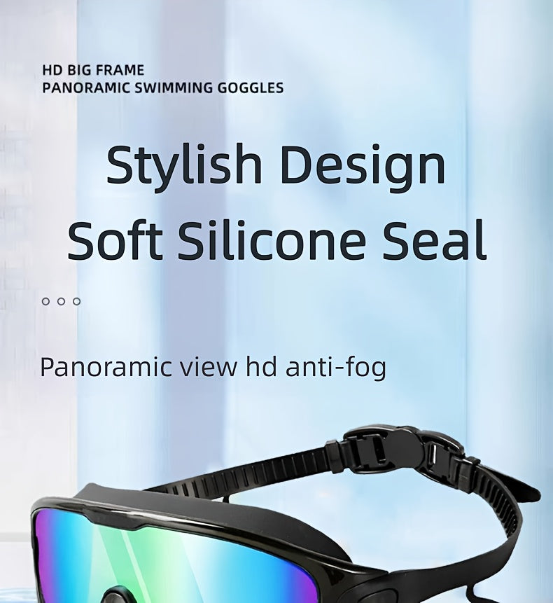 Anti-Fog Swim Goggles 2 Pack with Earplugs Nose Clip Waterproof Bag UV Protection Swimming Goggles Men Women Teens Outdoor Pool Water Sports Gift