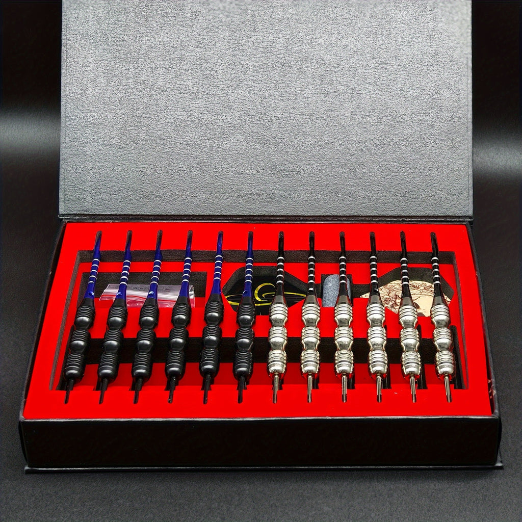 Steel Tip Darts Gift Set with Dart Flights Aluminum Alloy Shaft Skull Wings Indoor Outdoor Bar Club Game Competition Gift Box 6 or 12 Pack