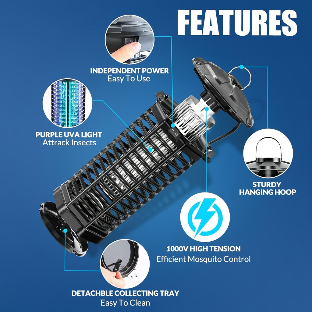 Bug Zapper Electric Mosquito Zapper Fly Killer Metal Mesh Indoor Insect Trap Lamp for Home Kitchen Bedroom Family Gift