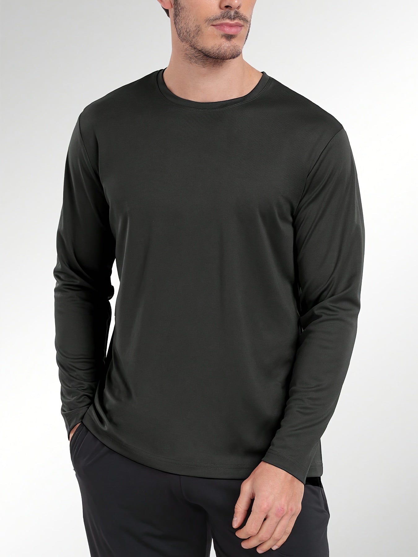Quick-Dry Long Sleeve Sports T-Shirts for Men 5-Pack – Breathable Moisture-Wicking Athletic Workout Shirts Running Gym Training S-XXL