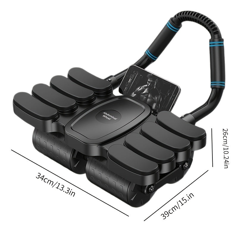 Ab Wheel Roller Auto Rebound 8-Elbow Stability with Phone Holder – Core Full Body Workout Abdominal Trainer for Home Gym Waist Abs Arms Legs