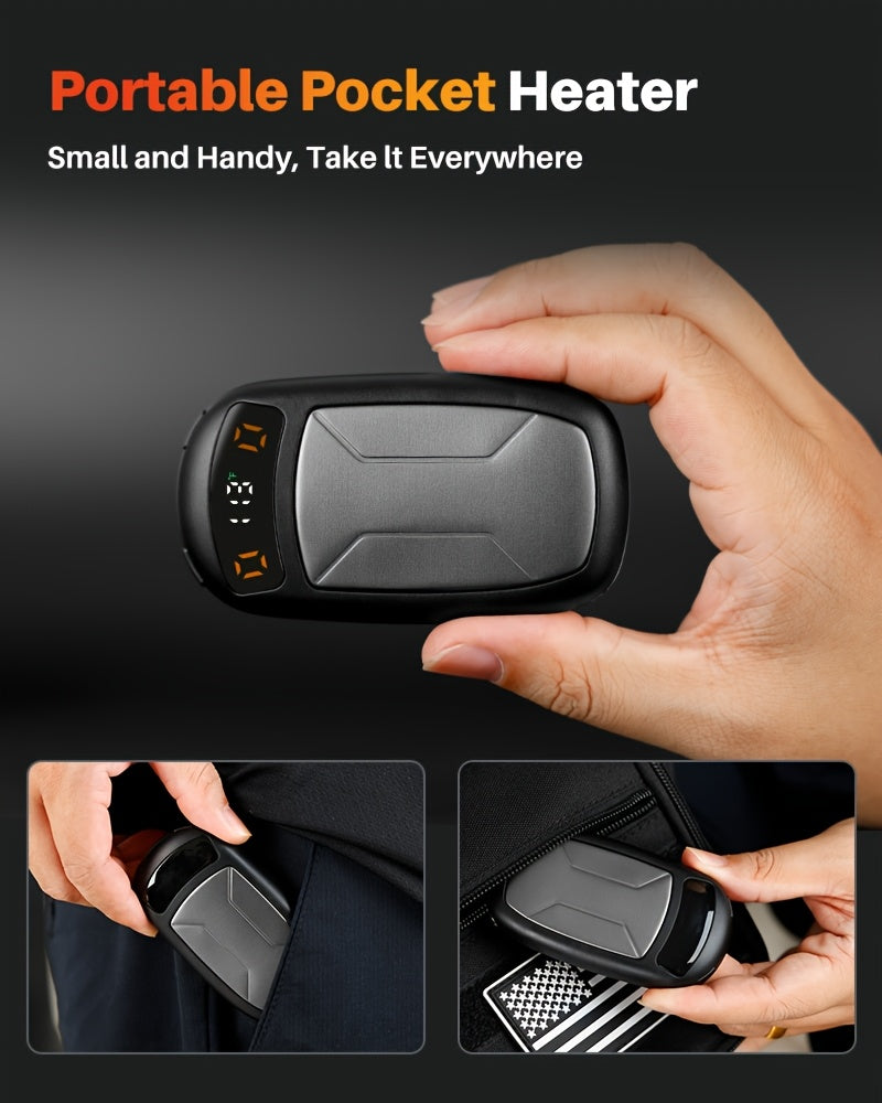 2-Pack Rechargeable Hand Warmers with COB Light & Magnetic Base - 12 Hours Warmth Electric Portable Hand Warmer with High Lumen Flashlight for Camping, Hiking, Winter Outdoor Use - Christmas Gift for Women Men