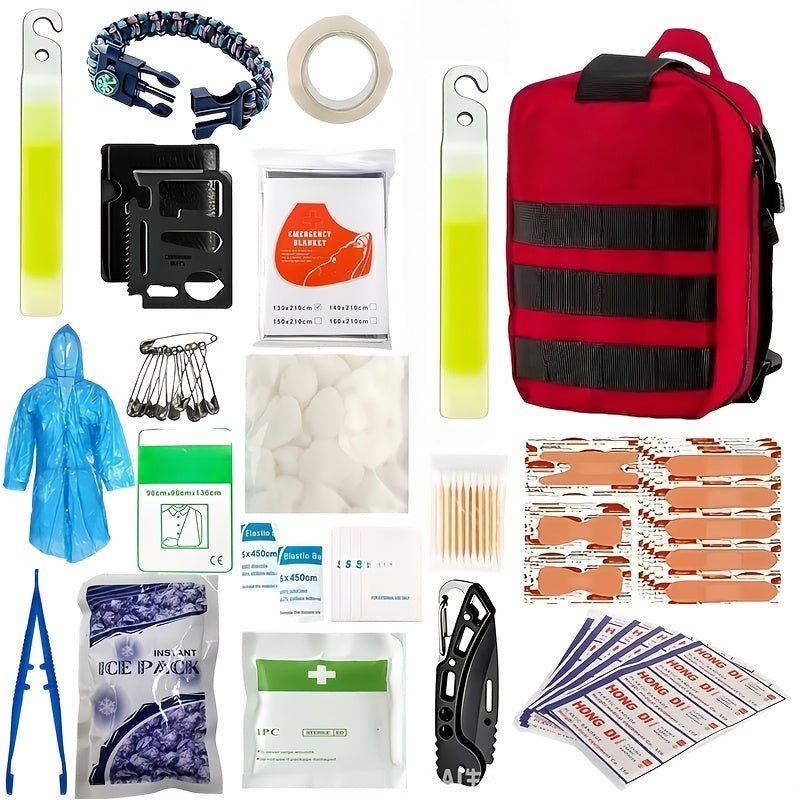 258-Piece Survival Gear Kit – Professional Outdoor Emergency Set with Fire Starter, Compass & Multi-Tools for Camping, Hiking, Backpacking | Best Gift for Men, Dad & Husband