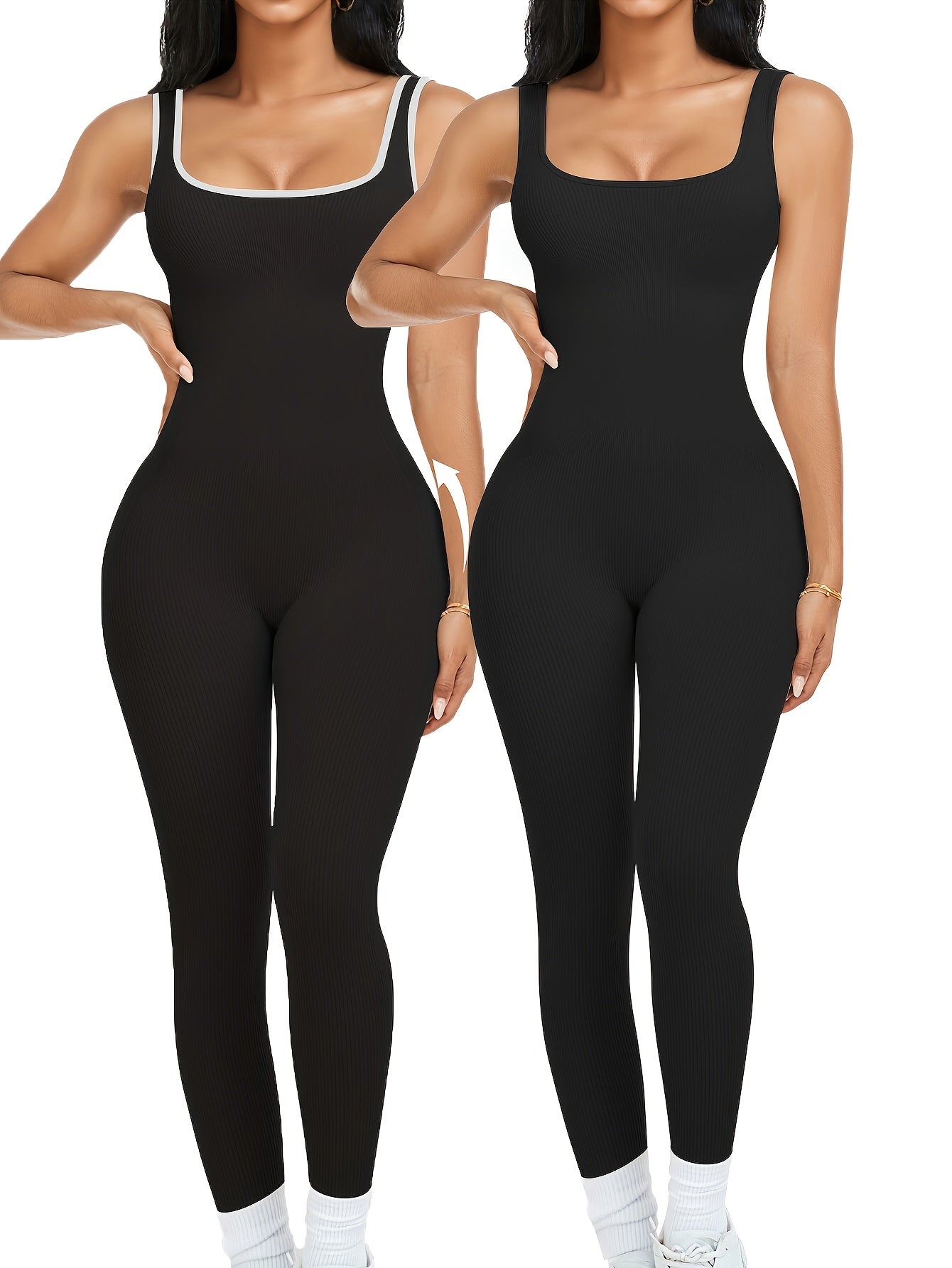 Women's Sleeveless Jumpsuit Yoga Pilates Running Fitness Activewear – 90% Nylon Stretch Fabric, Square Collar, S-XL, Multiple Colors