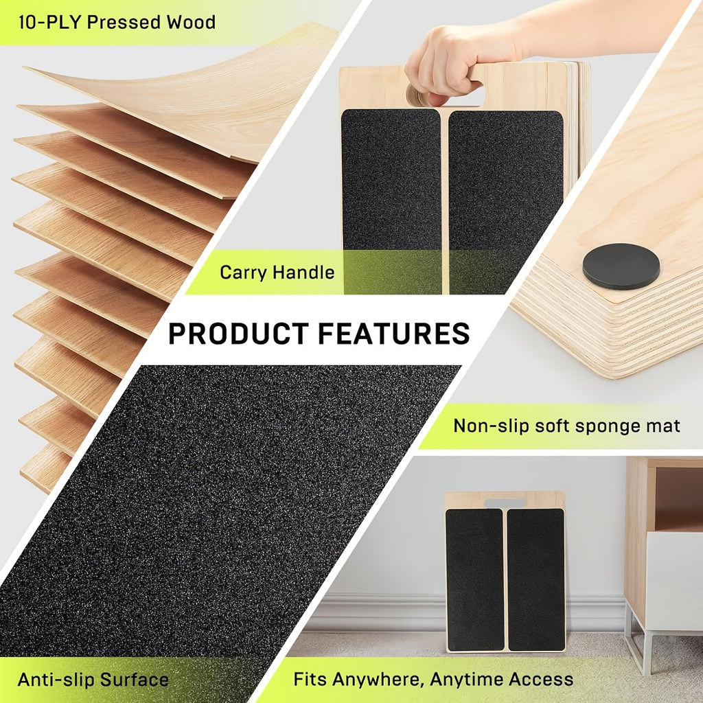 Adjustable Slant Board for Calf Stretching – Portable Wooden Incline Wedge with Non-Slip Surface for Squats, Ankle Mobility, Heel Stretch & Physical Therapy, All Fitness Levels