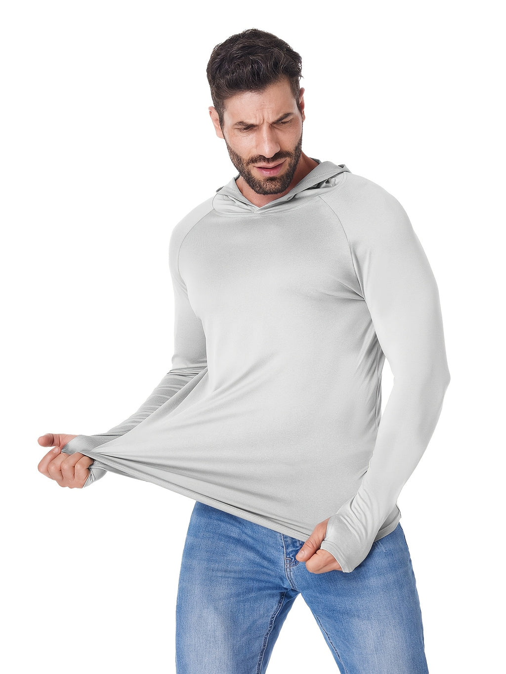 Fishing Shirts for Men 5-Pack Long Sleeve Hoodie Rash Guard UPF Sun Protection Quick-Dry Athletic Shirt S-XXL