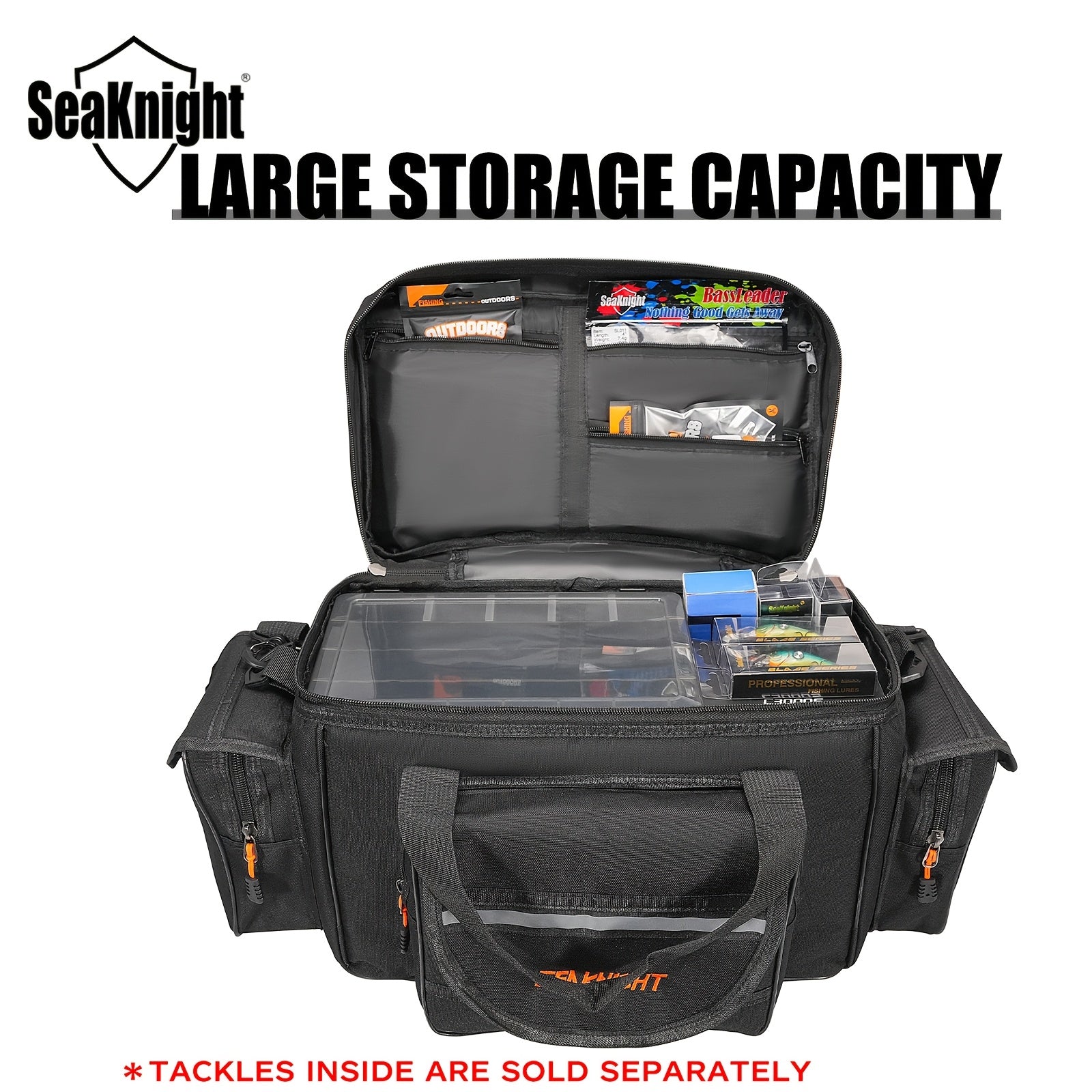 Fishing Tackle Bag Camouflage Durable Nylon Shoulder Carry Fishing Gear Bag for Hiking Travel Lure Storage Organizer