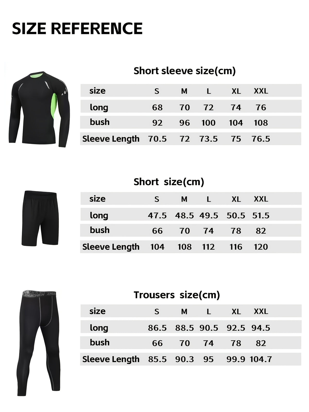 Men's 3-Piece Compression Sports Suit Quick-Dry – Moisture-Wicking Gym Running Training Outfit, High Elastic Breathable Activewear for Cycling Hiking Fitness, Grey & Fluorescent Green, S-XXL