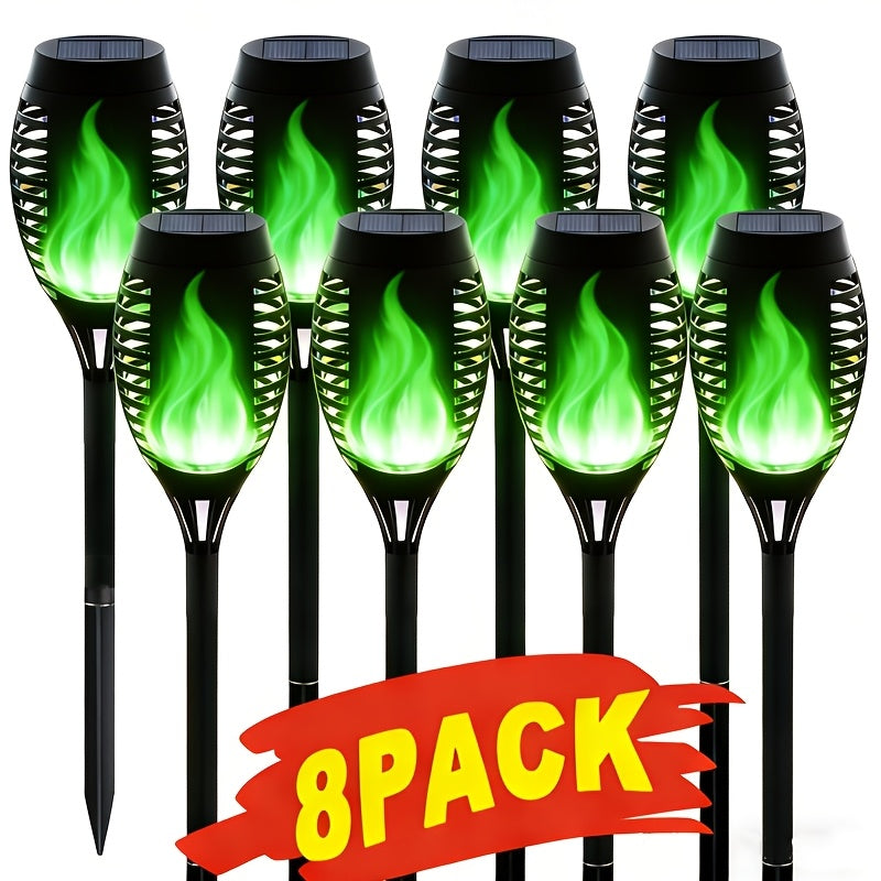 Solar Torch Lights Outdoor Flame Effect LED Garden Yard Decor Waterproof IP55 Warm White Colored 2 8 10 20 Pack