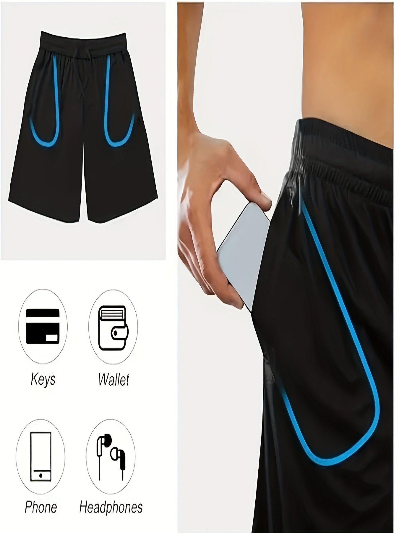 Men's Quick Dry Mesh Shorts 5 Pack Casual Athletic Drawstring Elastic Waistband Micro Stretch Workout Running Gym Shorts S-XXXL Multi Color