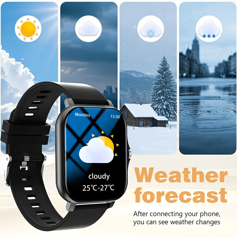 Smart Watch for iPhone & Android with Wireless Calls – HD 1.52" Full Touch Screen Fitness Tracker, Music Control, Message Alerts, Luminous Display, Silver Black Gold Pink, Single & Dual Strap
