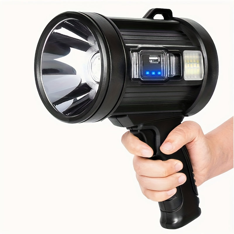 LED Rechargeable Flashlight – 6 Modes, 3 Color Filters, USB & Solar Charging, IPX4 Waterproof for Hunting, Camping, Boating & Hiking | Tactical Outdoor Torch