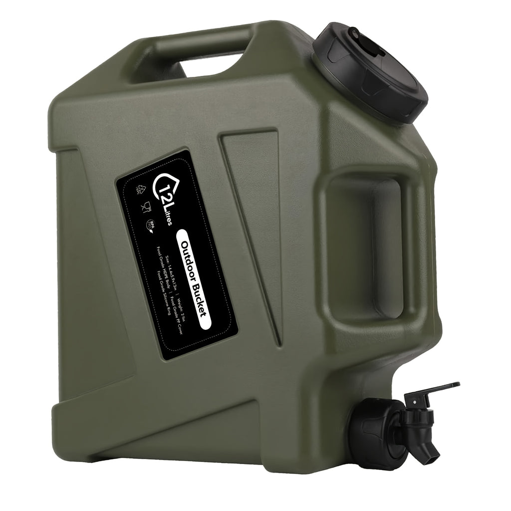 Water Jug with Spigot & 2 Handles – BPA Free PVC Water Container 2.6 to 5 Gal for Camping, RV, Hiking & Outdoor Water Storage, Multiple Colors & Sizes