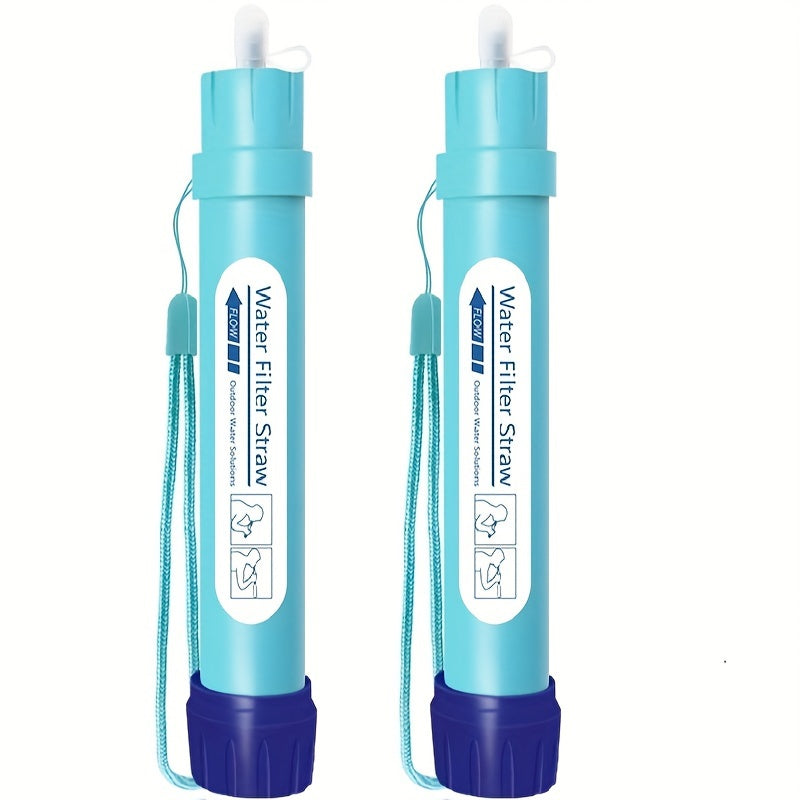 Personal Water Filter Straw 4-Stage Filtration – 0.1 Micron Mini Water Purifier Survival Gear for Hiking Camping Travel Emergency Preparedness, SGS Certified Food Grade
