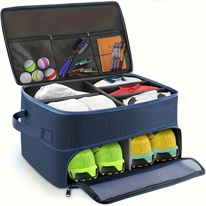 Golf Ball Bag Oxford Fabric Storage Pouch - Portable Golf Ball Carrier with Zipper for Men Women Golfers, Holds 12+ Balls, Lightweight Golf Accessories Organizer for Course, Cart & Range