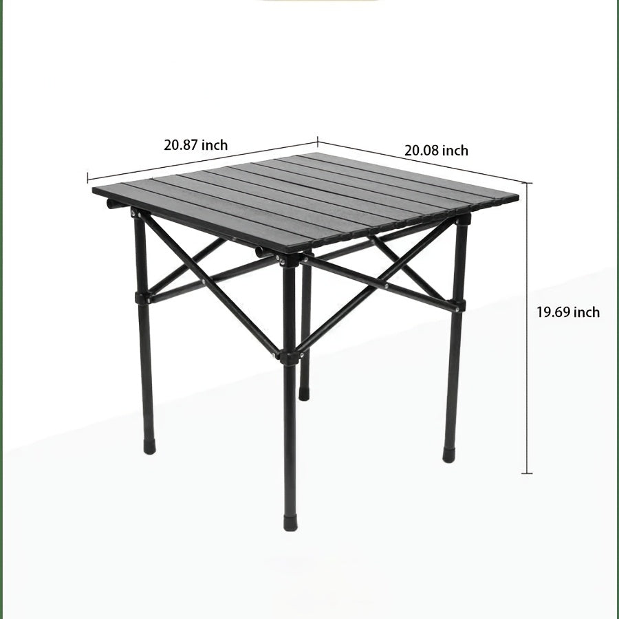 Portable Folding Camping Table Lightweight with Carrying Bag - Compact Foldable Outdoor Table with Sturdy Legs for Picnic BBQ Beach Hiking Tailgating - Durable Black Camp Table for Outdoor Adventures