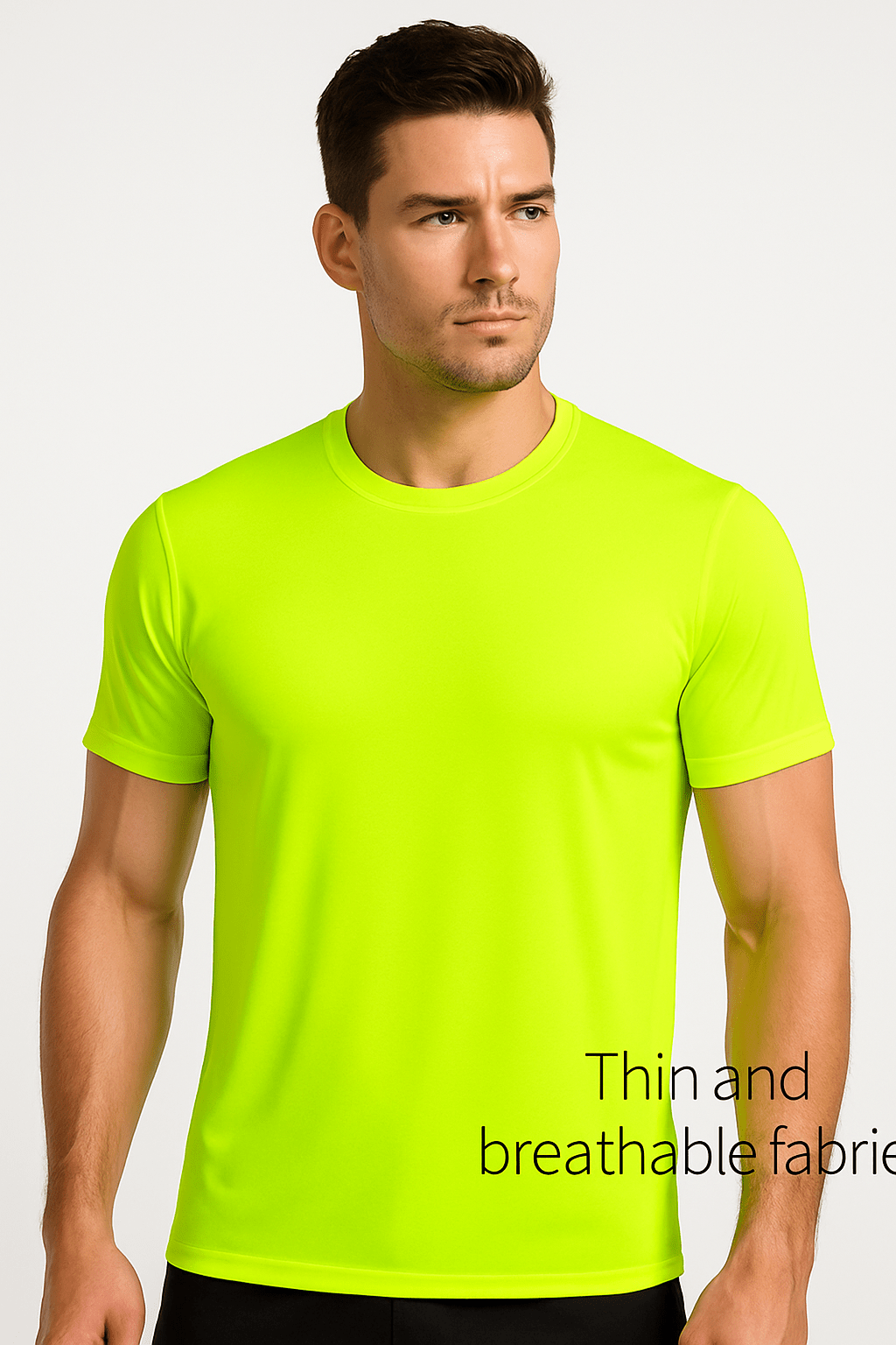 Men's Safety Work Shirts 5-Pack UPF 50+ Quick Dry – Breathable Hi-Vis Performance Tees for Outdoor Jobs Construction Landscaping, Fluorescent Yellow, S-XXXL