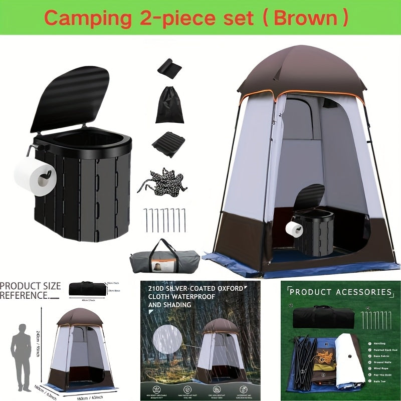 Portable Camping Toilet with Privacy Tent Pop Up Potty Shelter 12 Toilet Bags for Adults Outdoor Camping Travel Changing Shower