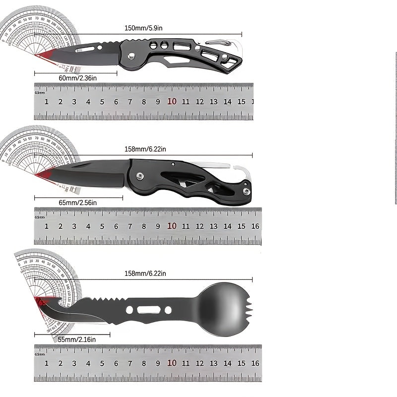 Survival Kit Multi-Tool Emergency Gear Set 12–115 Pcs with Magnesium Fire Starter – Camping Hiking Outdoor Adventure Essentials – Multiple Styles – Cool Gift for Men Dad Husband Boyfriend Teen