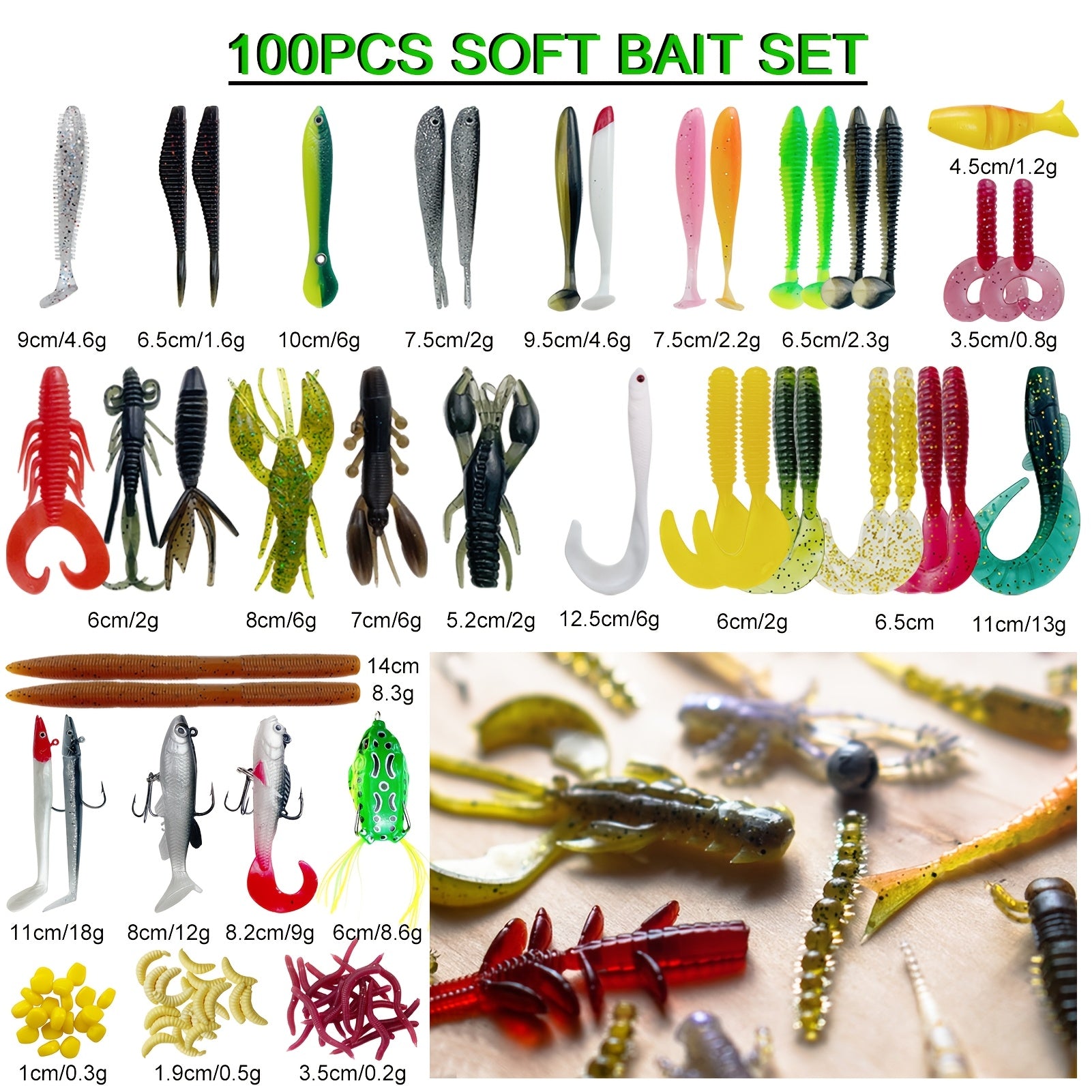346pcs Fishing Lures Kit Complete Tackle Box Set – Crankbaits, Minnow, Spinnerbaits, Jigs, Hooks, Soft Baits, Weights & Topwater Lures for Freshwater & Saltwater