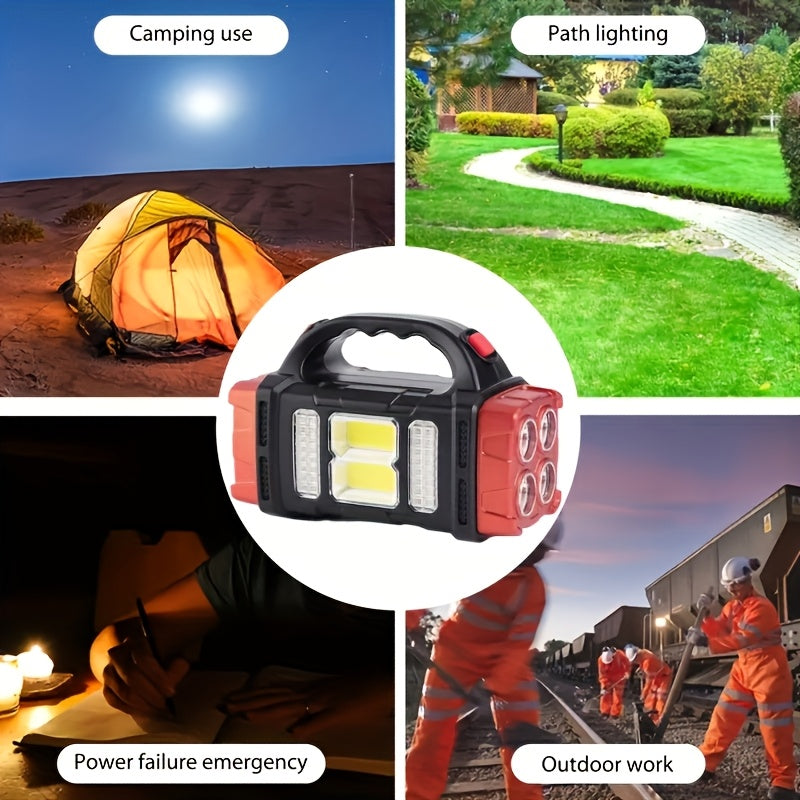 2-Pack Solar LED Flashlights Rechargeable USB-C Fast Charging High Lumen Tactical Flashlight Outdoor Camping Hunting Emergency Survival