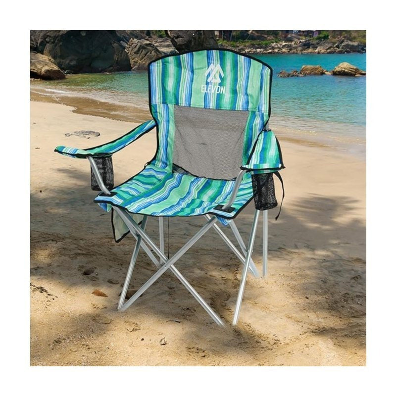 Folding Camping Chair with Canopy Sunshade Portable Beach Chair – 225 lbs Support Wide Seat Cup Holder Carrying Bag for Outdoor Lawn
