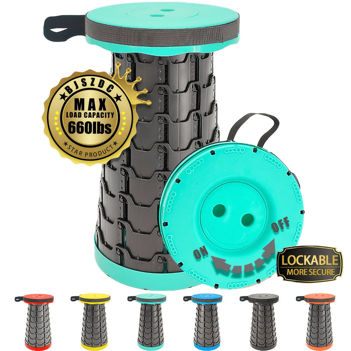 Portable Folding Camping Stool - Lightweight Plastic Outdoor Seat for Camping, Fishing & Travel | Waterproof, Durable with Carrying Handle & Compact Storage Design